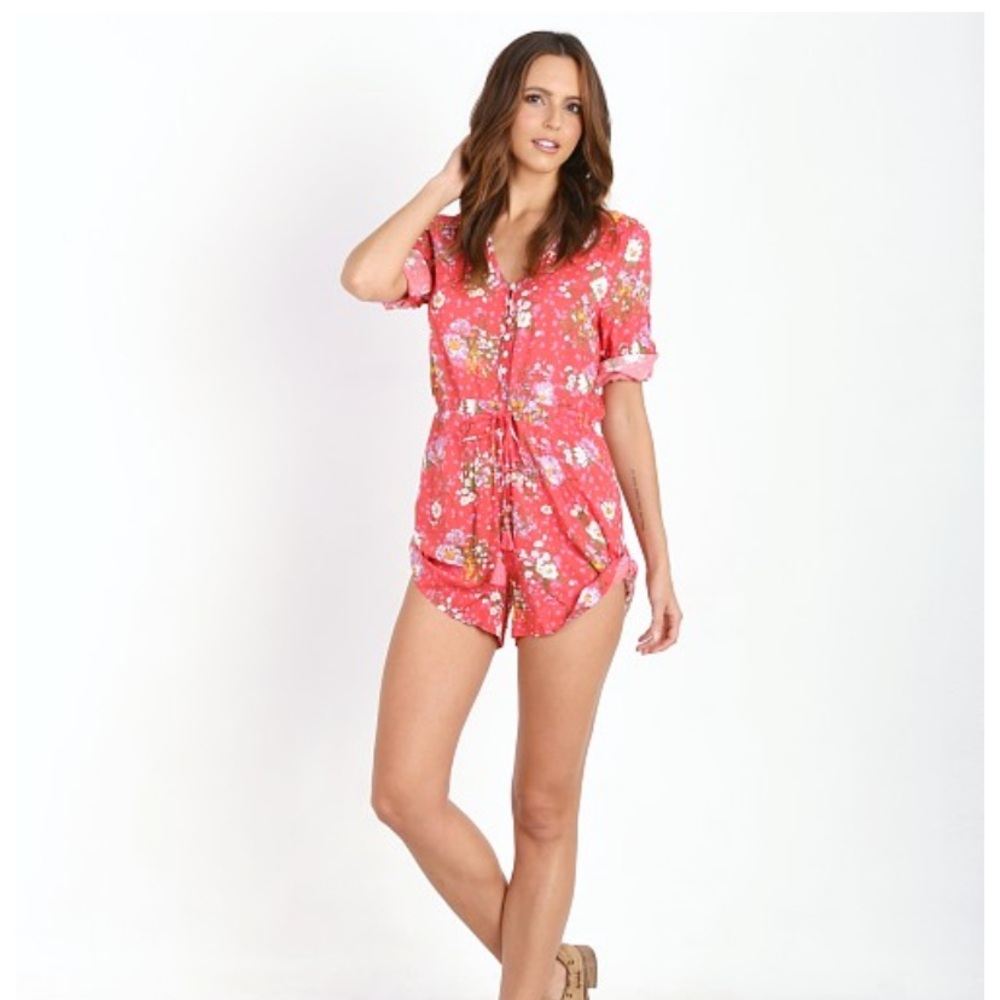 Spell Coral Floral Romper